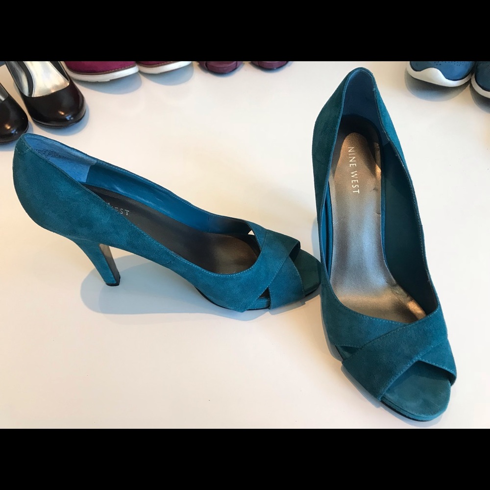 Nine West Jacero 8.5 m blue suede heels